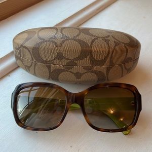 Coach tortoise polarized sunglasses in excellent used condition.